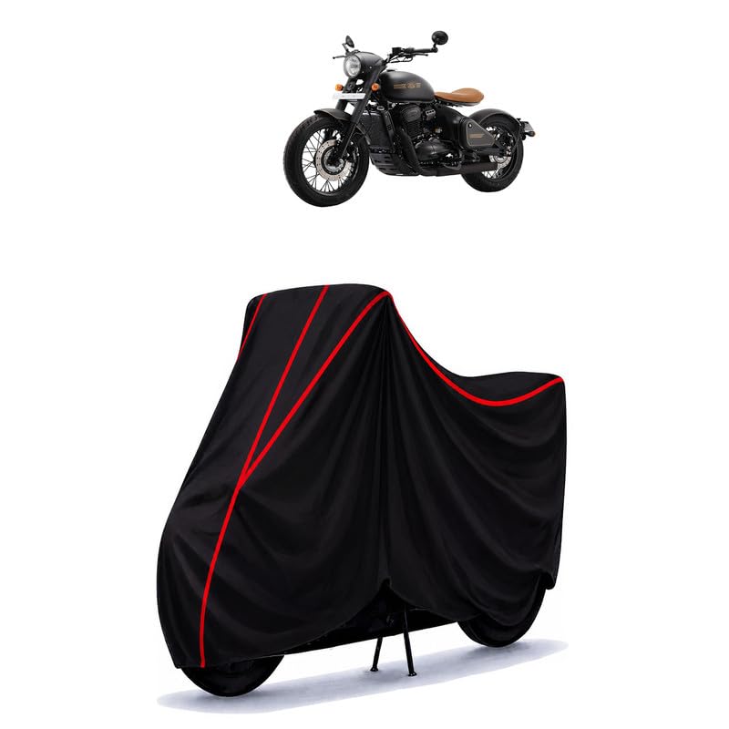 Image of Jawa Perak Water Resistant Bike Cover for All Motorcycles & Rain | Heavy Duty Taffeta Fabric | UV Protection, Dustproof, Scratchproof | All Weather Two Wheeler Body Cover with Elastic Bottom