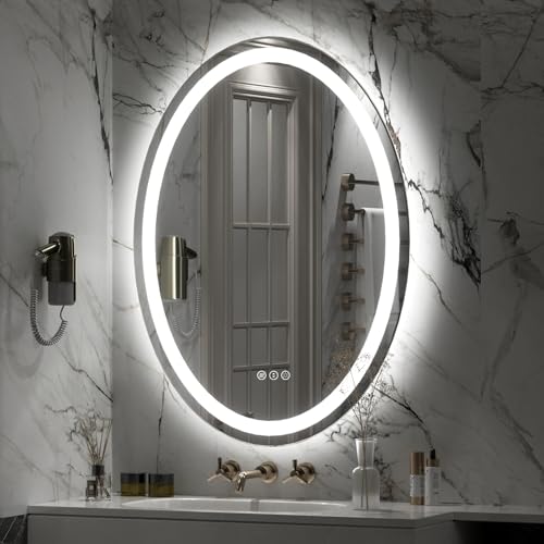 SMIROR 28x36 Oval LED Bathroom Mirror, Lighted...