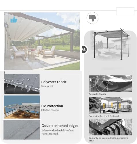 Toldo vela rectangular gris oscuro contra el sol en terrazas 7