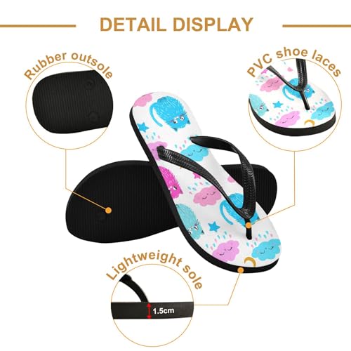 Burbuja Cute Cats Flip Flops for Women Men, Soft Thong Sandals Rubber Slippers for Pool Beach Essentials3