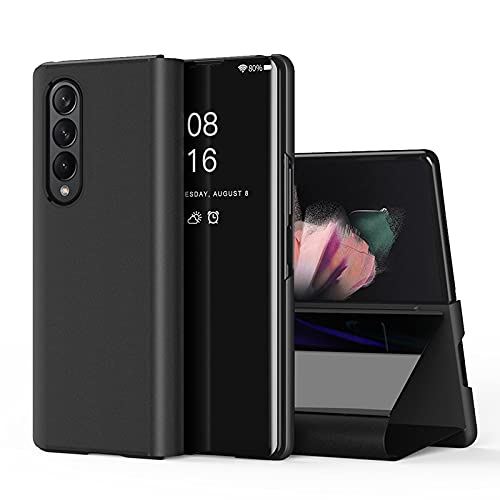 Compatible with Samsung Galaxy Z Fold3 5G (2021), Lightweight Cover Case for Samsung Galaxy Z Fold 3 Cover, Plating Mirror Makeup Phone Case Flip Shockproof Cover