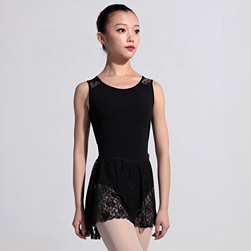 116143502 Adults Lace Pull on Ballet Dance Wrap Skirt for Girls Black