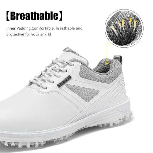 Image of ULTIANT Men's Golf Shoes Fixed Nailless Sole Waterproof Lightweight No-Slip Walking Shoes Size7.5-14