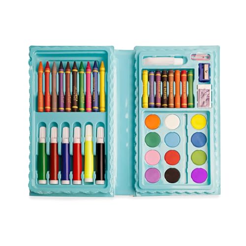 Image of ILEARNNGROW Junior Drawing & Coloring Art Set for Kids with Colour Pencils, Crayons, Watercolours and Sketch Pens | Creative Art Kit for Children | Multicolour (Pack of 1)