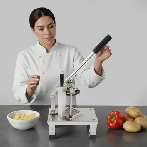 Cortadora de papas fritas comercial 3 cuchillas acero miniatura 2
