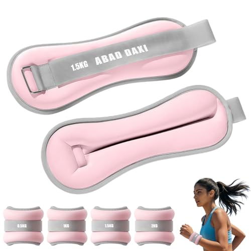 Pesas de tobillo, par de tobillo de neopreno ajustable, 0,5 kg a 2 kg, 1 par de pesas de pierna, muñeca y brazo para mujeres y hombres, para caminar, correr, pilates, entrenamientos y entrenamiento