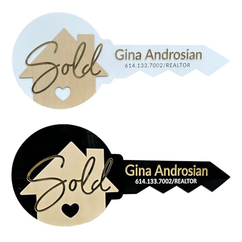 Personalized Sold Key Sign, Custom Photo Prop for Real Estate