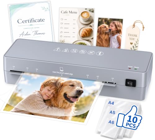 MAXDONE A4 Laminator Thermal Laminator Machine with 10 Laminating Pouches