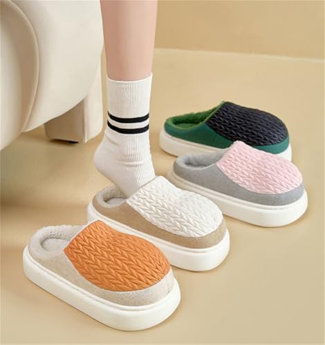 Epsion Goose Down Fuzzy Slippers for Men Women Winter Comfy Warm Anti-Skid House Shoes2