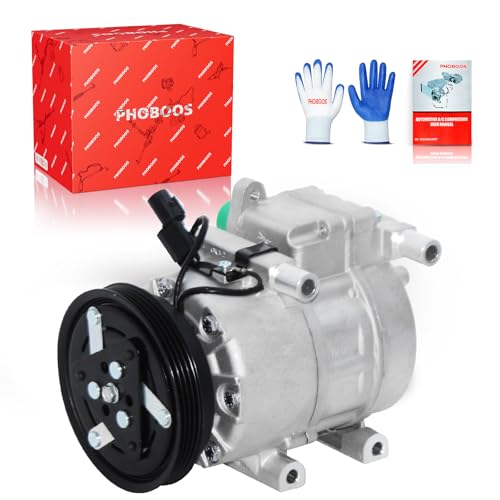 Image of PHOBOOS A /C compressor with Clutch Compatible with Hyundai Accent 2006-2009, Dodge Attitude 2006-2010 /2012, 1.6L, Fast Cooling, Low Noise, Easy Installation, Ref. CO-10925C