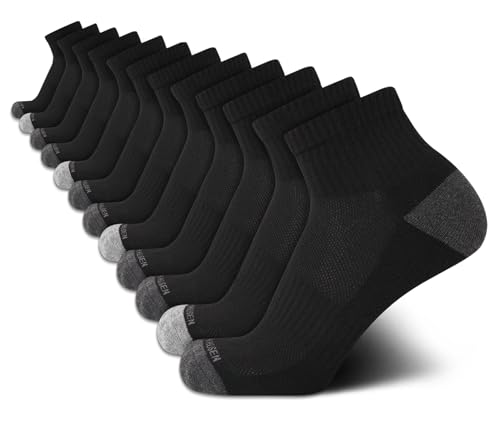Van Heusen Mens Socks - Performance Cushioned Above Ankle Athletic Quarter Mini-Crew Socks (12 Pack)