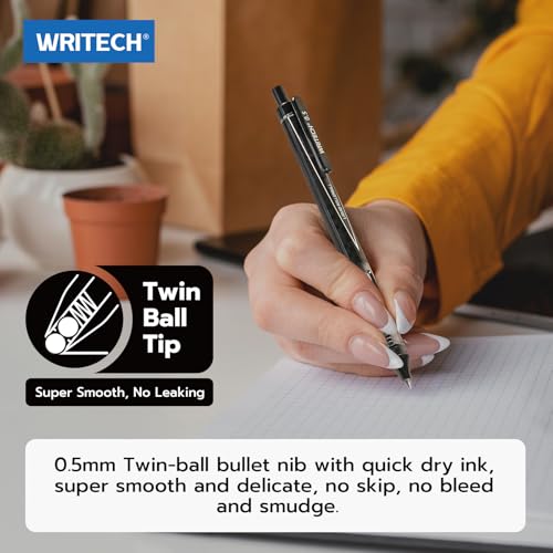 Writech WRI-995-MULTICOLOR-6 Liquid Ink Rollerball Pens: Multicolor 0.5Mm Fine Point Retractable Rolling Ball Pen Assorted Colors thumb #3