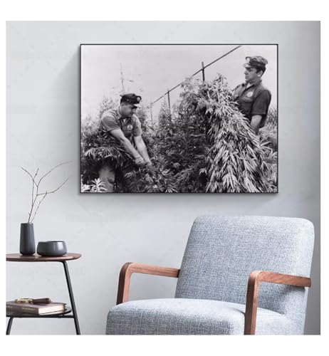 Affiche photo vintage marijuana 1958 impression toile salon poster rétro déco murale 50x70cm