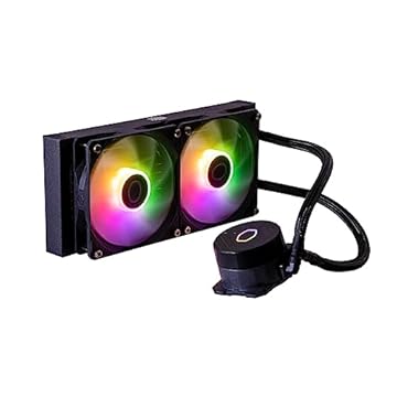 Cooler Master MasterLiquid 240L Core 240mm Close-Loop AIO Liquid Cooler, sincronização ARGB, bomba Coldplate Gen S, PWM de 120 mm, CryoFuze 14W/mK, AMD Ryzen AM5/AM4, Intel LGA1700/1200- preto