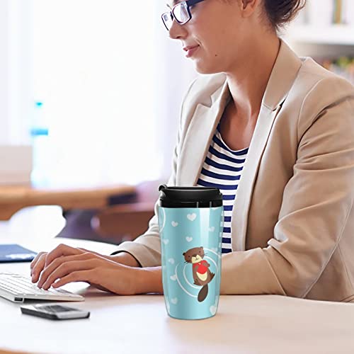 Funny Beaver With Heart Reusable Plastic Insulated Cup Double Wall Coffee Mug Fashion Travel Tumblers With Lid 250Ml #TOP4