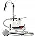 Retoo Rubinetto elettrico da 220 V con scaldacqua e doccetta, scaldacqua istantaneo con display LCD, per cucina, giardino, acqua calda istantanea