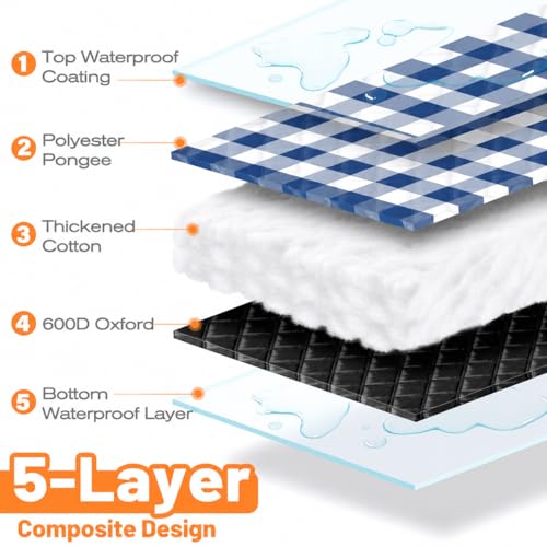 TigeJoy Extra Large Picnic Blanket Waterproof Foldable 80''x80'', Outdoor Picnic Mat Beach Blanket Sandproof for Park, Grass, Travel, Hiking, Camping Essentials, Gingham Picnic Blanket by TigeJoy - Image 6