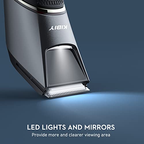 Body Hair Trimmer For Men - Kibiy Electric Ball Shaver Razor For Pubic Groin Hair Grooming With Built-In Led Light And Mirror, Ceramic Blade, No Pulls, No Cuts, Waterproof Wet/Dry Cordless Use #TOP6