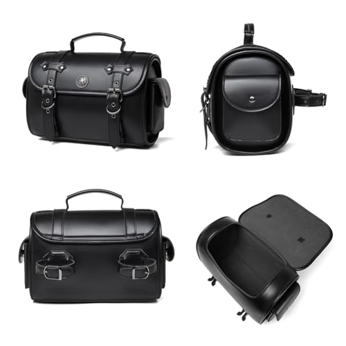 Alforja para motocicleta DFRDGFAG para Triumph Thunderbird LT 2014-2019, maletas laterales de cuero PU impermeables con correas de liberación rápida miniatura 5
