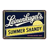 Leinenkugel's Summer Shandy tin sign, Vintage Leinenkugel's Beer Metal Sign print Aesthetic Room Decoration for Home Bedroom Kitchen Bar Coffee Bathroom Indoor Outdoor Wall Decor, 8 X 12 IN