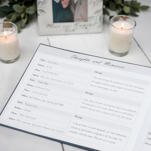Image of Funeral Guest Book - Celebration of Life Guest Book with Rollerball Pen for Memorial Service - Funeral Memory Sign in Books for Over 300+ Guests - Funeral Decorations with In Loving Memory Table Sign