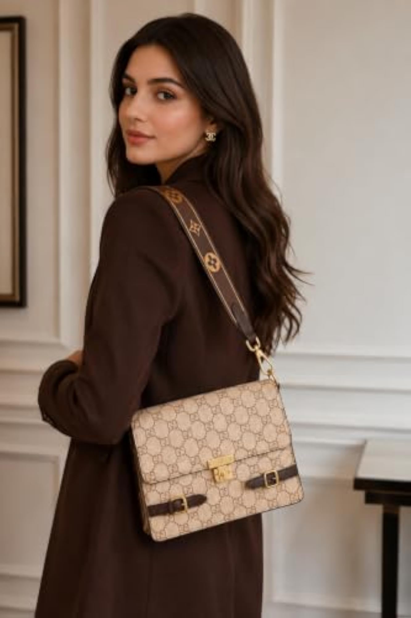 Signature Lock Shoulder Bag, Elegant Design for Everyday