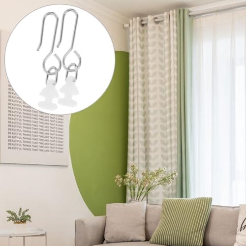 Ganchos para cortinas resistentes de metal y plástico TOYANDONA para riel, 200 uds 8