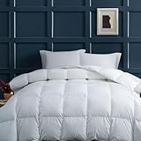 HYPREST Goose Feather Down Comforter Queen，Lightweight Down Blanket Queen, 100% Cotton Shell - 8 Tabs