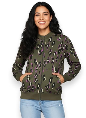Image of Alan Jones Clothing Women's Printed Zipper Cotton Sweatshirt