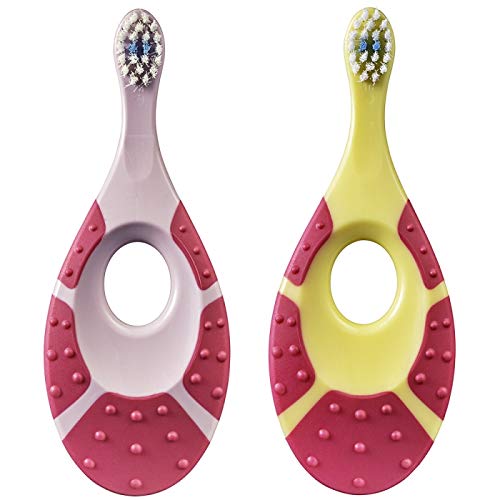 Jordan Step 1 Baby Manual Toothbrush, 0-2 Years, Extra Soft Bristles, Bpa Free Gentle To Babies. Made In Malaysia (Random Color) (Pack Of 2),Pink-image-12