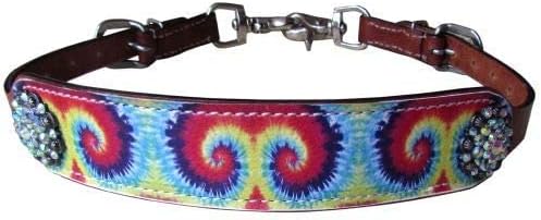 Showman Tie Dye Print Leather Wither Strap