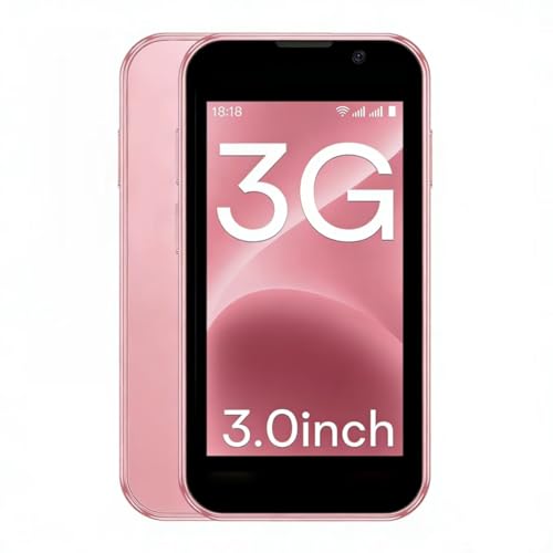 BOLIKIN 3G Unlocked Mini Phone,XS18 Pro Kids Pocket Phone with Android System, Support Quad Core Dual SIM Face ID (2GB+16GB) (Pink)