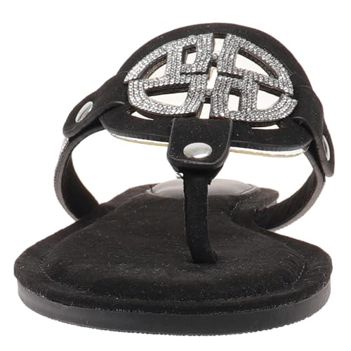 Image of Pierre Dumas Women's Medallion Vegan Slide Thong Flip Flop Flat Sandal