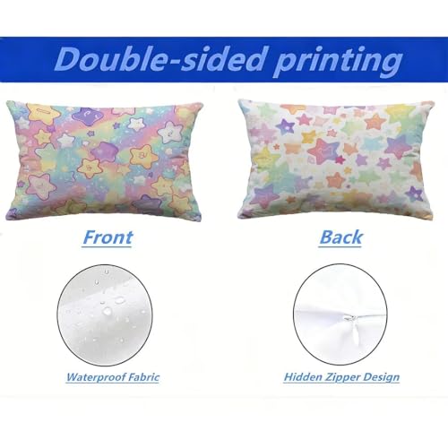 Housse de coussin de jardin imperméable 50x70 rectangulaire lot de 2