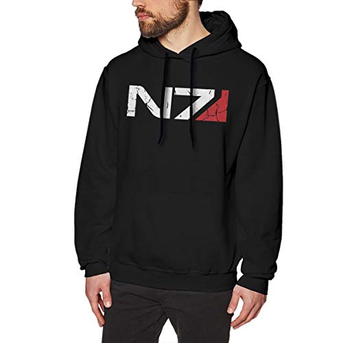 DSion Men's Mass Seven Eff Sevenect Mass Effect N7 Pullover Hoodie Hooded Sweatshirt Black