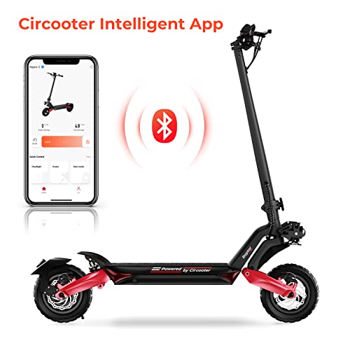 Circooter Raptor Electric Scooter Adult With Smart App, 800W Motor, 28 Mph Top Speed, 25 Miles Range, 10 Inches All Terrain Tires Off Road E Scooter Ul Certified, Dual Charger Ports & Storage Bag #TOP3