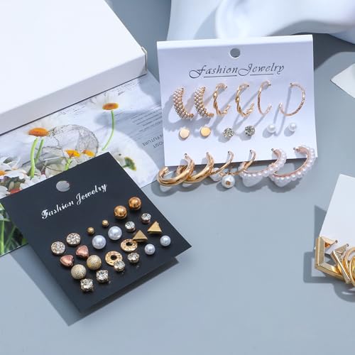 Image of NEWITIN 69 Pieces Gold Jewelry Set for Women Fashion Costume Jewelry Gold Plated Necklace Bracelet Earrings Set for Women