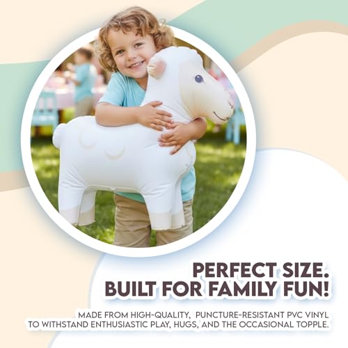 Image of Inflatable Lamb, Decorations for Birthday Party Supplies, Sheep Farm Animal Theme Gifts, Blow Up Lamb Decor, Inflables Para Fiestas Goat Balloon, Fun Decoy Inflatable Party Decoration