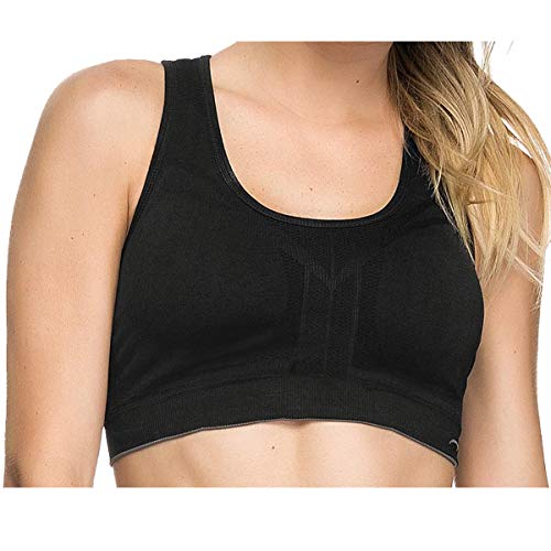 Top Nadador Fitness S/Costura Dupla Face Reforçado Sustentação S/Bojo Academia Tamanho:G;Cor:Preto -