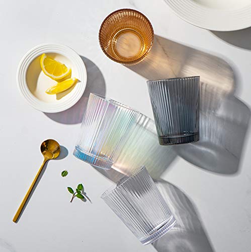 Verres transparents classiques à rayures verticales robustes 237ml - 5