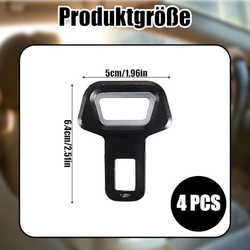 4 Stück Anschnaller Adapter, Sicherheitsgurt Clip für Auto, Metall Gurtadapter, Universelle Lösung für Tägliches Fahren und Lange Reisen, 50 x 64mm