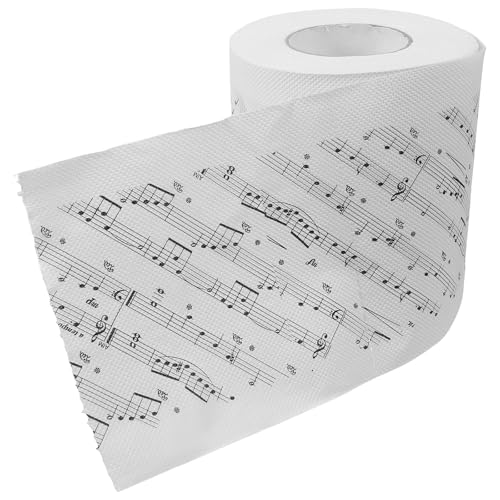 BELLIFFY Papel Higiénico Rollo con Notas Musicales Impreso Suave y Seguro para Baño Decorativo y Divertido Materiales de Toalla de Papel Creativa y Original para Uso Diario