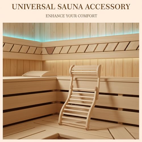 Dossier de sauna en bois avec appui-tête réglable ergonomique - 3