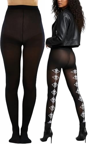 Image of ToBeInStyle Women's Skull Crossbones Skeleton Pirate Symbol Hosiery Tights & Thigh High Stockings