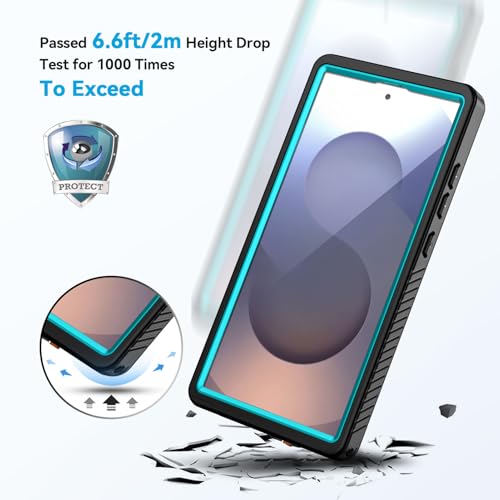 Image of Lanhiem for Samsung Galaxy S25 Ultra Case, IP68 Waterproof Dustproof, Built-in Screen Protector, Rugged Full Body Shockproof Protective Cover for Galaxy S25 Ultra 5G 6.9 Inch, Blue