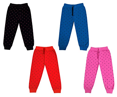Image of IndiWeaves Kids Girls Cotton Star Printed Capri [Pack of 4] Pink, Blue, RED, Black