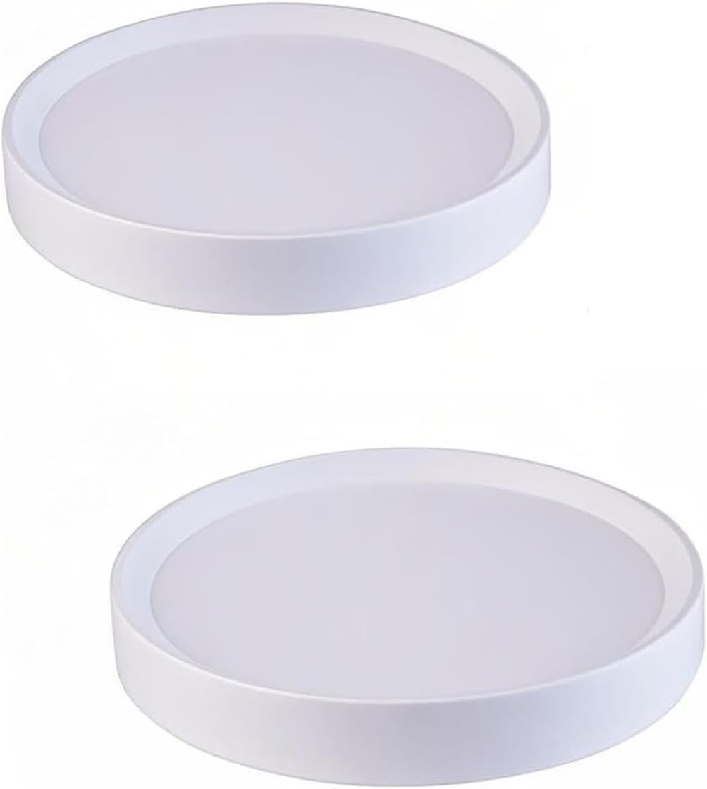2Pack Plant Caddy with Hidden Wheels, 14.8 Inch Round Plant Stand, White Mobile Tray for Large Flower Pots, Air Purifiers & Indoor Outdoor Use