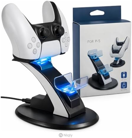 Base de Carregamento Dupla para Controle PS5 com LED Inteligente,...