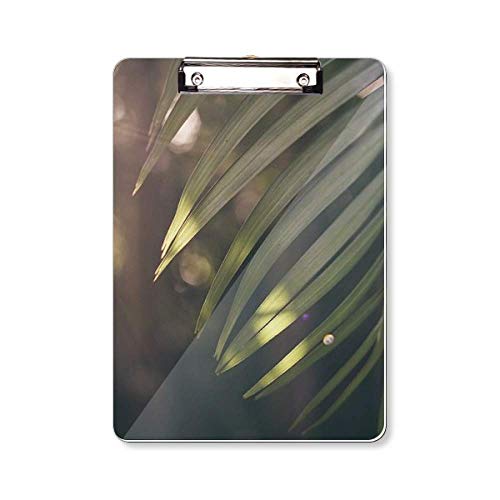Porte-bloc A4 avec motif de feuilles vertes et de plantes exotiques