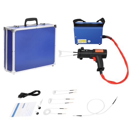 1500W Magnetischer Induktionsheizgerät Set, Ohne Flamme Schraubenlöser mit 4 Kupferspulen & Werkzeugkasten, 800°C Induction Heater, Induktion Schraubenlöser für Kfz-Reparatur (220V)